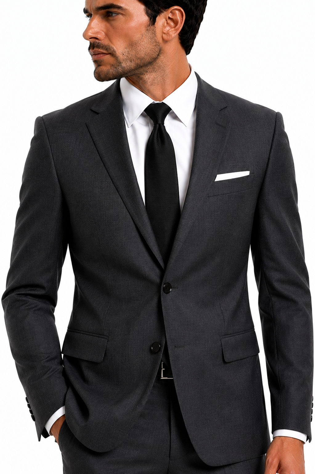825-226 CHARCOAL 100% WOOL SOLID