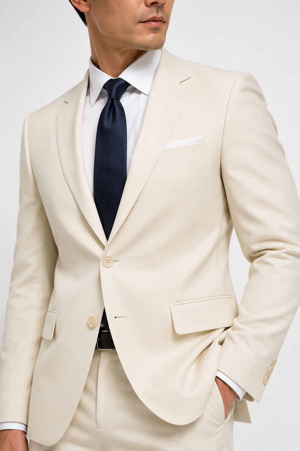 401-376 IVORY STRETCH POLY 2 PCS