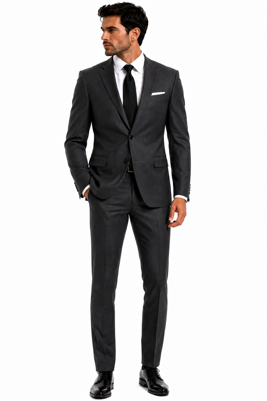 825-226 CHARCOAL 100% WOOL SOLID