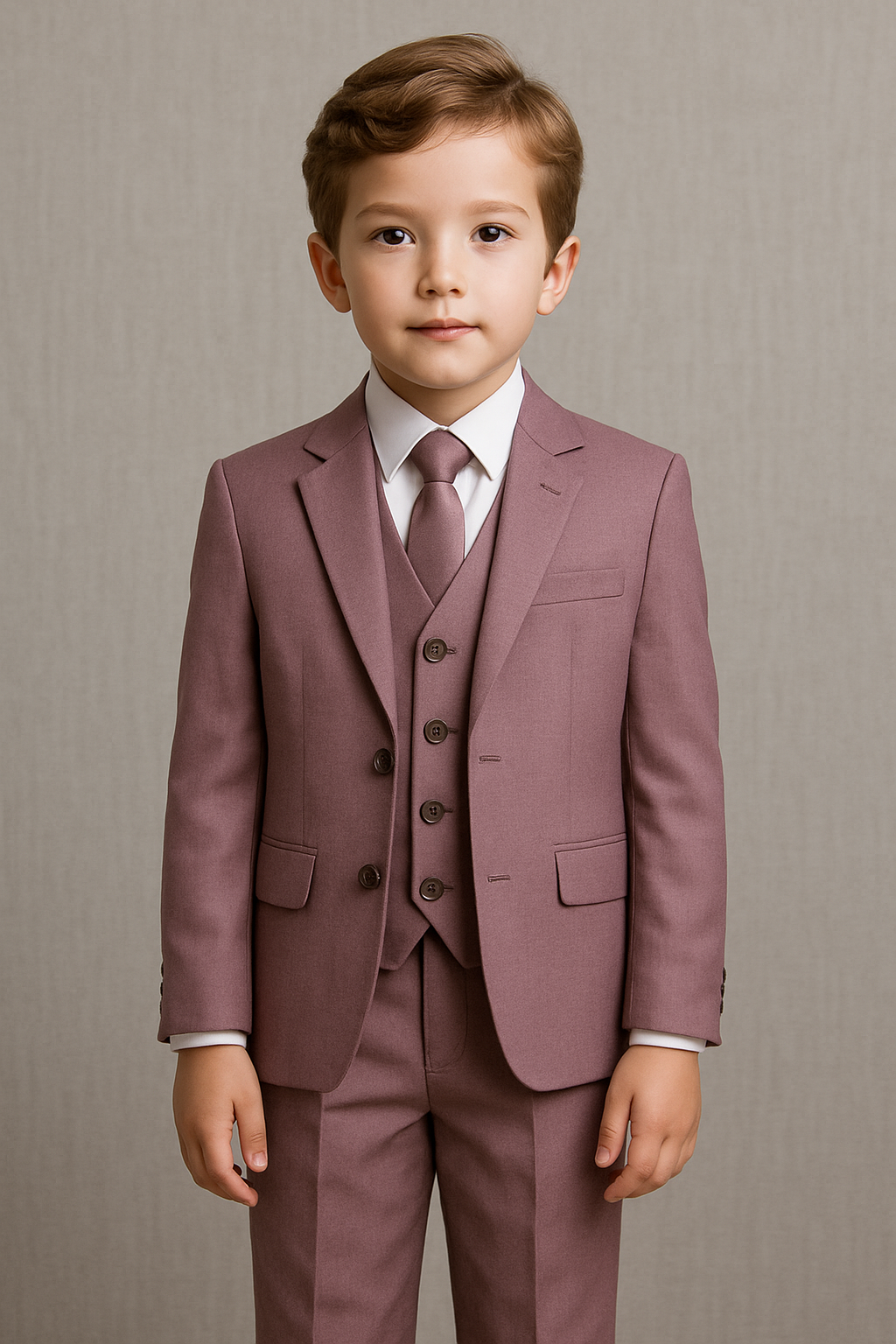Boys TR Mauve 3-Piece Suit