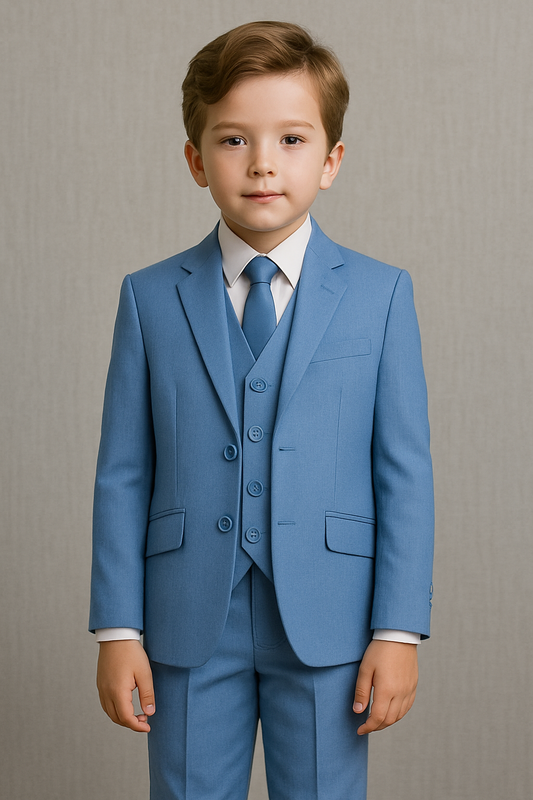 Boy's 3 Piece Suit - Powder Blue
