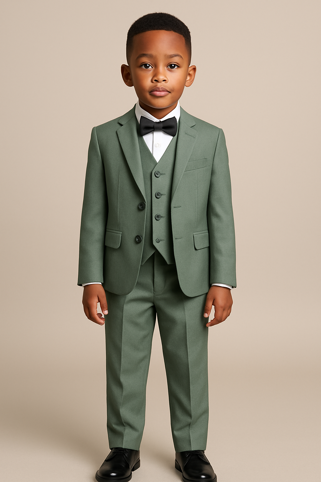 Boys TR Stone Green 3-Piece Suit
