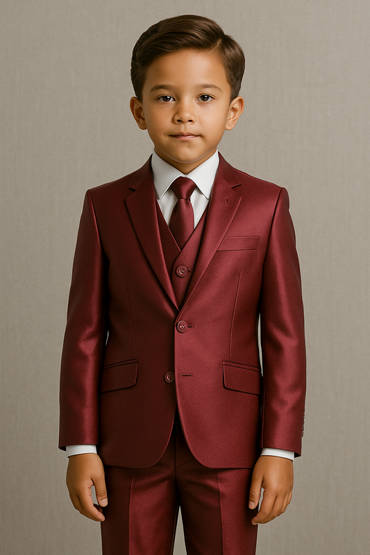 Shiny Boys TR Burgundy 3-Piece Suit