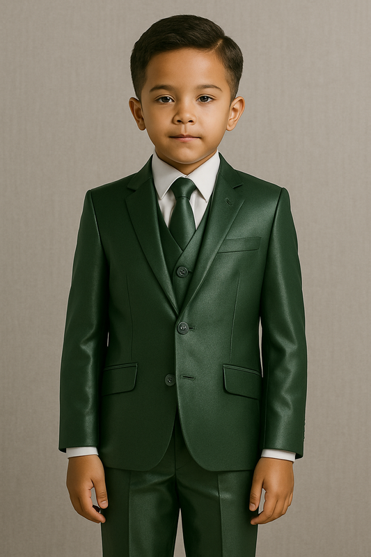 Shiny Boys TR Forest Green 3-Piece Suit